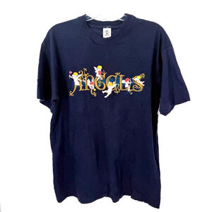 Vintage Angels Cherub Graphic T Shirt Dark Blue Cotton Y2K Gothic XL